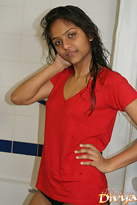 Young Sexy Indian Girl Divya Taking Shower