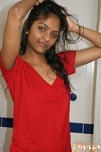 Young Sexy Indian Girl Divya Taking Shower
