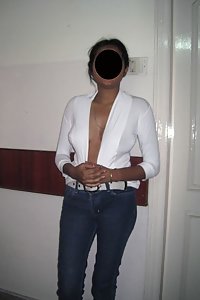 Indian wife opening her blouse for boobs