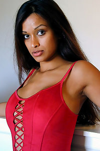 Hot indian girl red lingerie exposing herself off