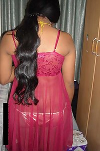 Indian Bhabhi Sadaf Stripping Her Red Nighty