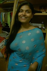 Horny Looking Indian Wife Blue Sari Pictures