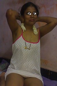 Indian Wife Yasmeen White Sari Naked