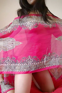 Busty Indian MILF lady stripping off saree bra showing big boobs ass cheeks pics