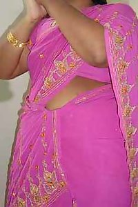 Indian Wife Mahek Pink Saree Stripped Nude