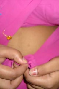 Indian Wife Mahek Pink Saree Stripped Nude