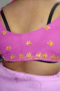 Indian Wife Mahek Pink Saree Stripped Nude