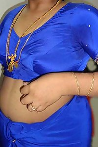 Indian Aunty Bano Blue Blouse Stripped Nude