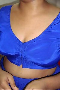 Indian Aunty Bano Blue Blouse Stripped Nude