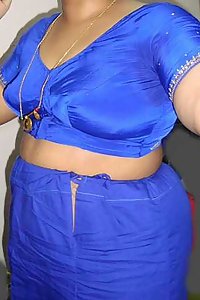 Indian Aunty Bano Blue Blouse Stripped Nude