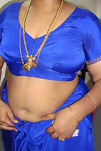 Indian Aunty Bano Blue Blouse Stripped Nude