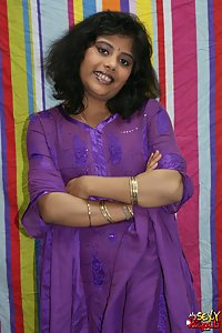 Horny Babe Rupali Purple Shalwar Suit