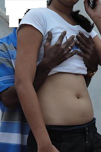 Sexy Indian Girl Gropped By Boyfriend