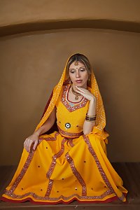 Nude NRI Gujarati Traditional Dress Chania Cholie