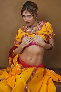 Nude NRI Gujarati Traditional Dress Chania Cholie