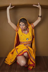 Nude NRI Gujarati Traditional Dress Chania Cholie