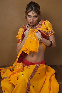 Nude NRI Gujarati Traditional Dress Chania Cholie