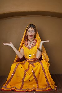 Nude NRI Gujarati Traditional Dress Chania Cholie